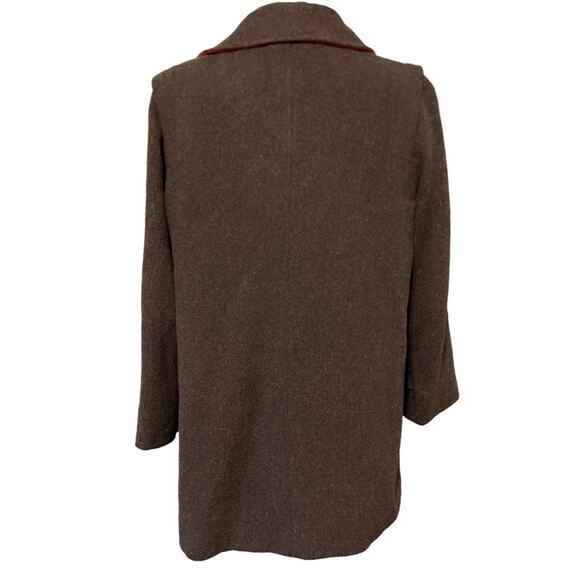 Vintage Signature Miss Harwood Single Breast Wool Coat Gray w/ Red Size Large - Picture 7 of 12